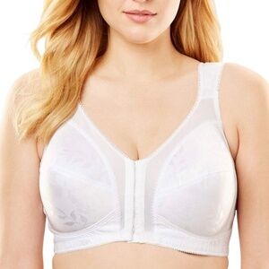 PLAYTEX 18 Hour Front-Close Wireless Bra with Flex Back 38D in White